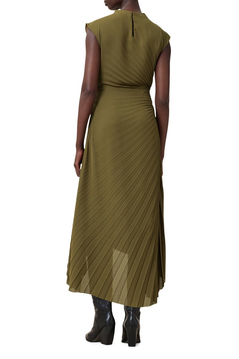 Rayanna Pleated Cap Sleeve Dress, Alternate, color, FANGO GREEN