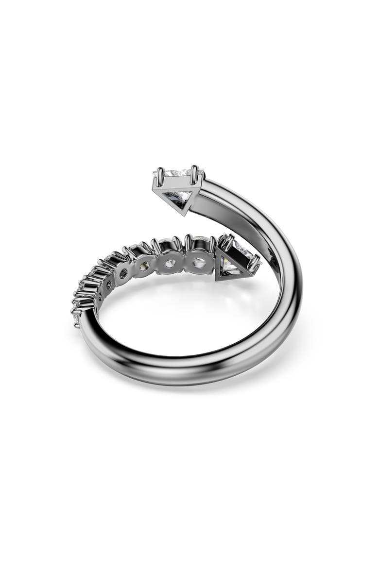 Sublima Crystal Bypass Ring, Alternate, color, BLACK/ SILVER