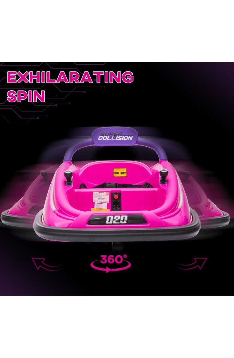 Aosom 12V Kids Electric Sports Car with Parent Remote, Bluetooth, Horn, Music, LED, Alternate, color, Pink