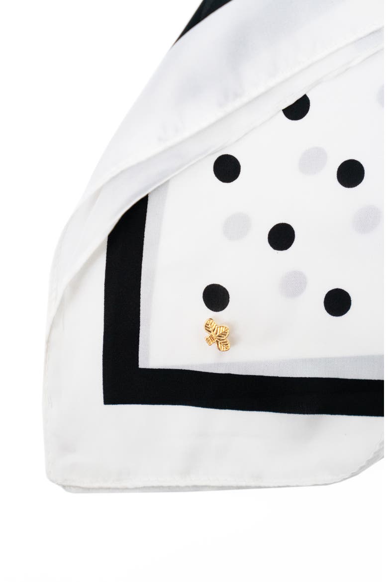 Hepburn Polka Dot Hair Scarf, Alternate, color, CREAM/ BLACK