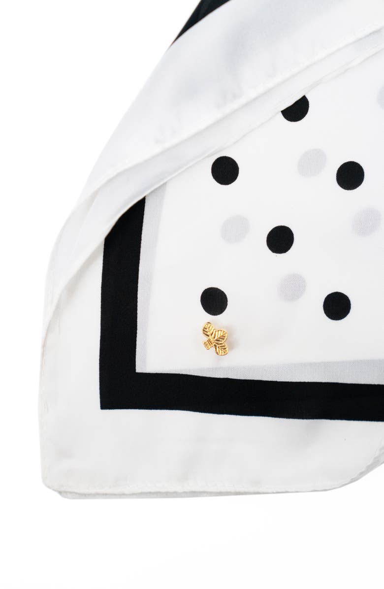 L. Erickson Hepburn Polka Dot Hair Scarf, Alternate, color, Cream/ Black