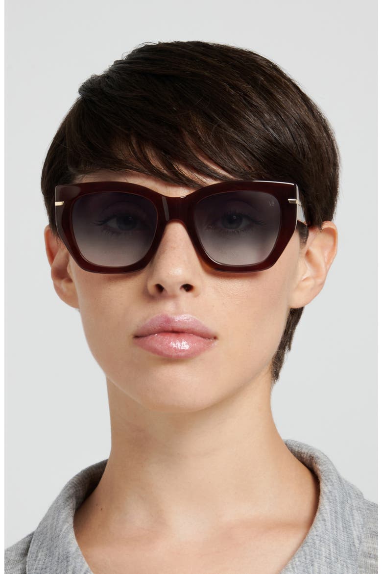 VB 7017/S 52mm Rectangular Sunglasses, Alternate, color, BROWN/ DARK GREY SF