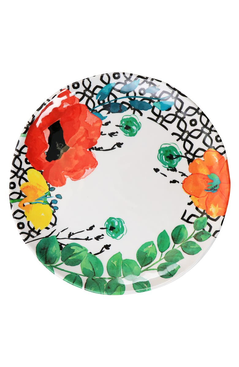 Elama Grace 12 Piece Melamine Dinnerware Set, Alternate, color, Yellow