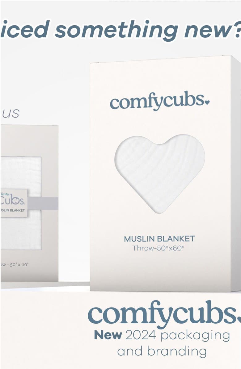 Comfy Cubs Adult Muslin Blanket, Alternate, color, White