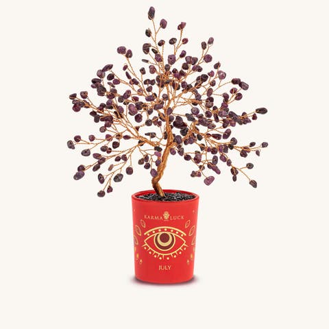Ruby Feng Shui Crystal Tree of Life July Birthstone Courageous Heart