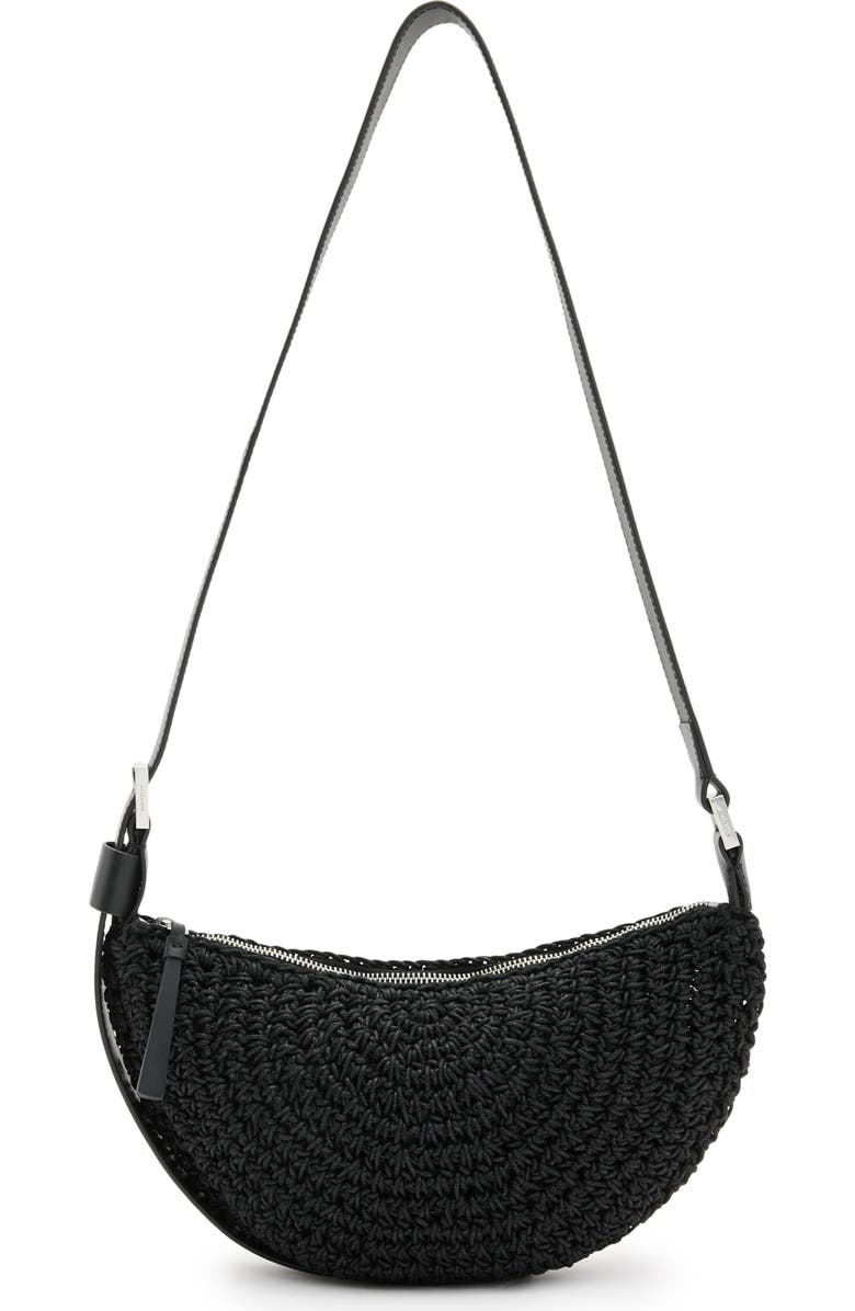AllSaints Half Moon Knot Crossbody Bag, Main, color,