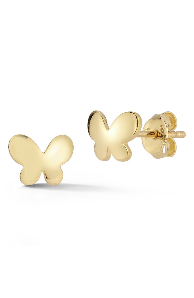 Ember Fine Jewelry 14K Gold Butterfly Stud Earrings, Main, color, 
