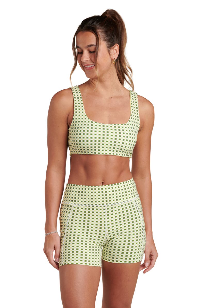La Blanca Checkpoint Reversible Sports Bra, Alternate, color, Lime