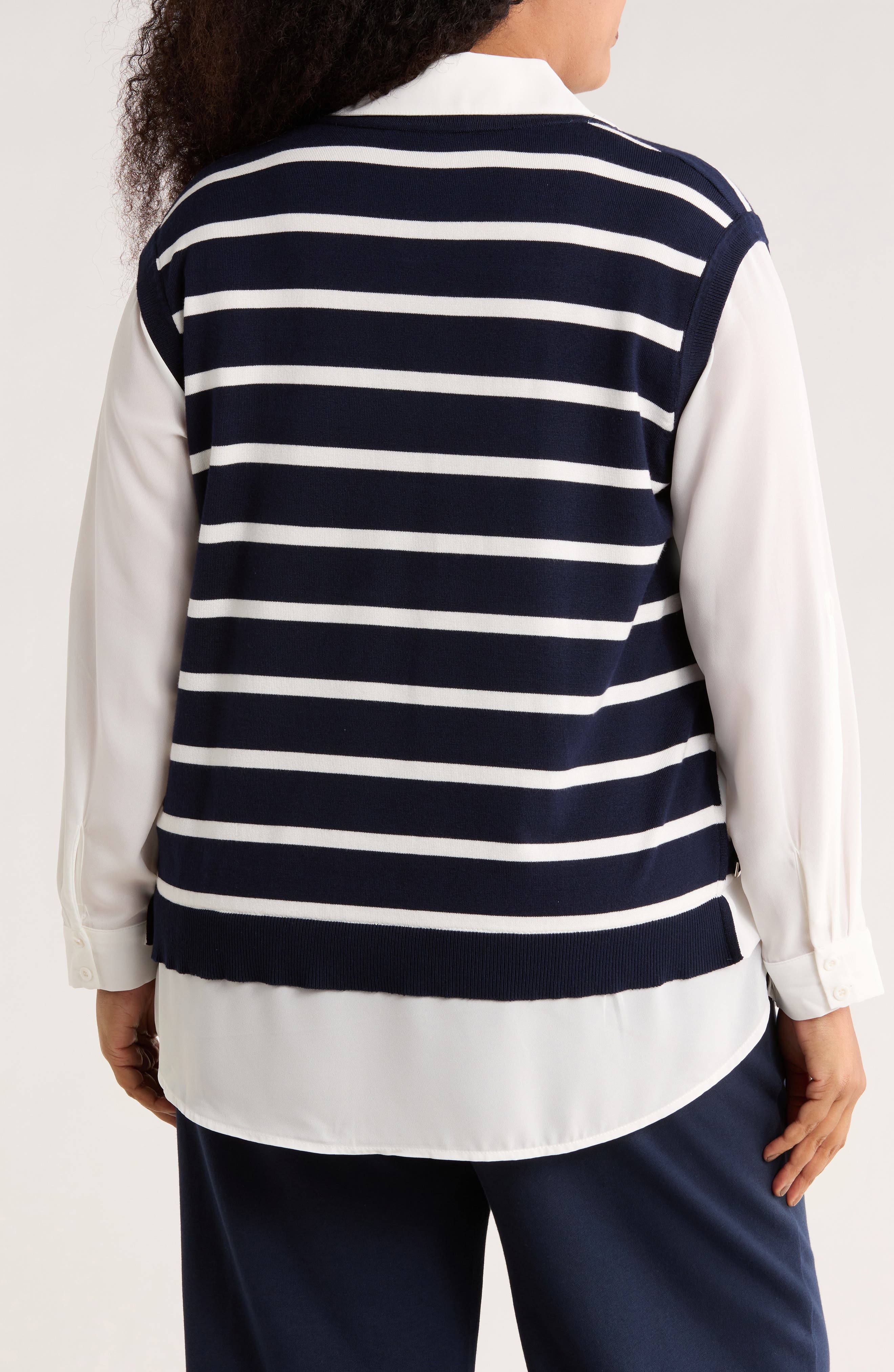 V-Neck Twofer Sweater - image 4
