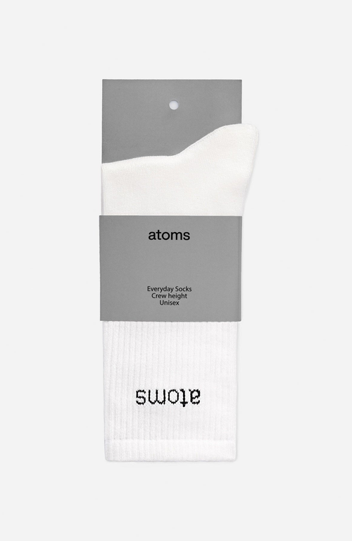 Atoms Classic Crew Socks In White