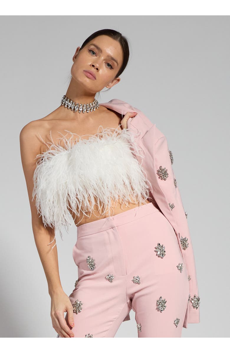 SPARKL SABRINA FEATHER TOP, Main, color, 