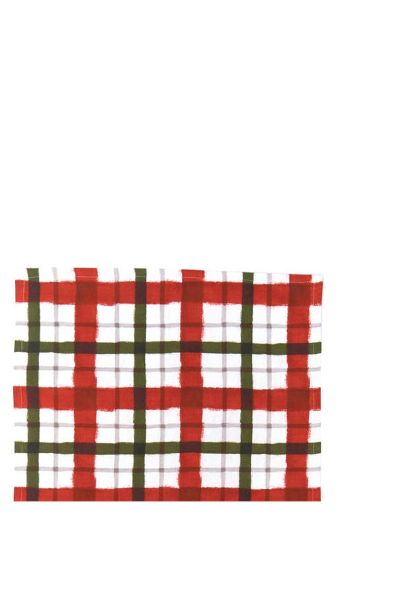C&F Home Red Cardinal Greenery & Plaid Printed 100% Cotton Flour Sack Dishtowels, Set of 2, Alternate, color, White