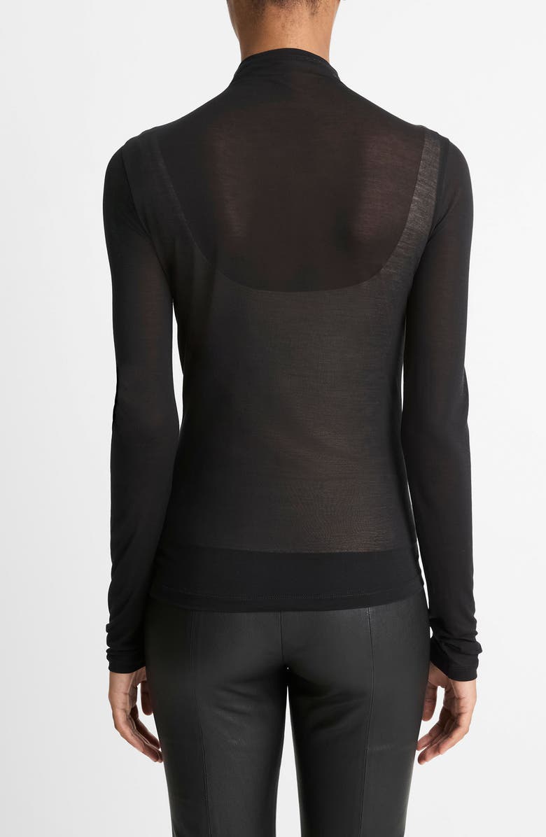 Vince Sheer Long Sleeve Top, Alternate, color, Black