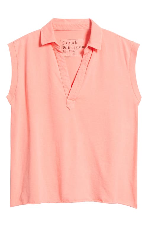 Frank & Eileen Olivia Popover Collar Tank In Wild Strawberry In Pink