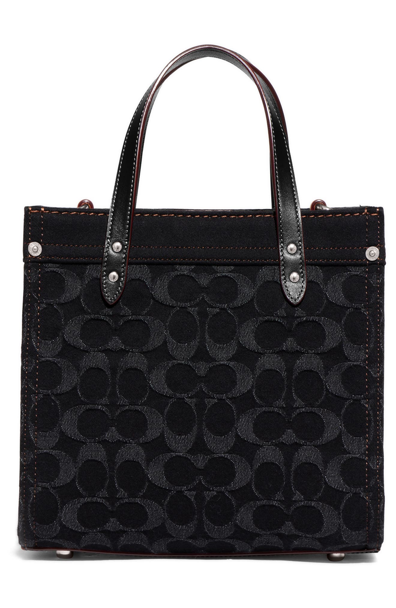 Signature Washed Denim Field Tote, Alternate, color, BLACK DENIM