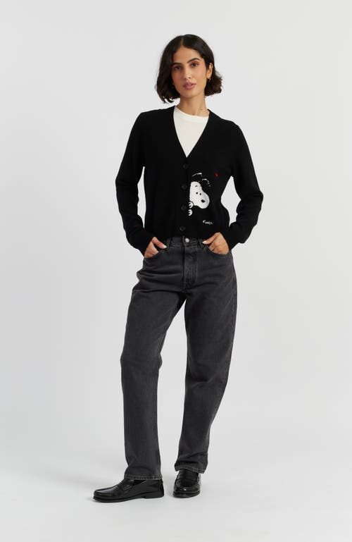 Chinti & Parker Wool Cashmere Snoopy Peek Cardigan In Multi