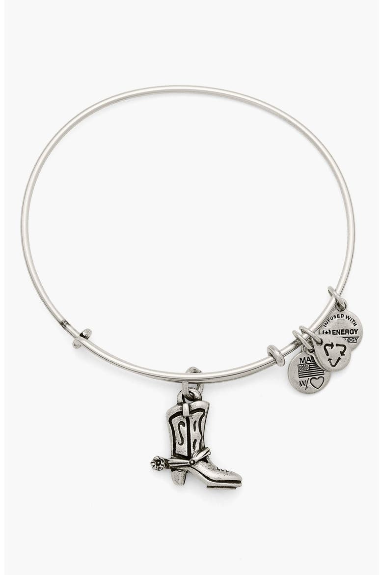 'Charity by Design - Cowboy Boot' Expandable Wire Bracelet, Main, color, RAFAELIAN SILVER
