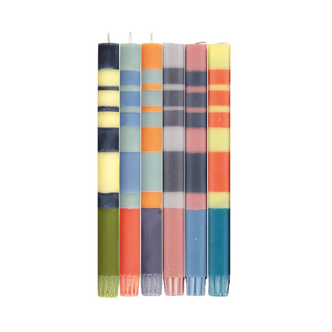 Mixed Pack of all 3 Stripes Dinner Candles - Set of 3