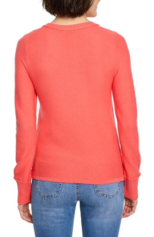 Nic + Zoe Nic+zoe Baby Garter Crewneck Sweater In Guava