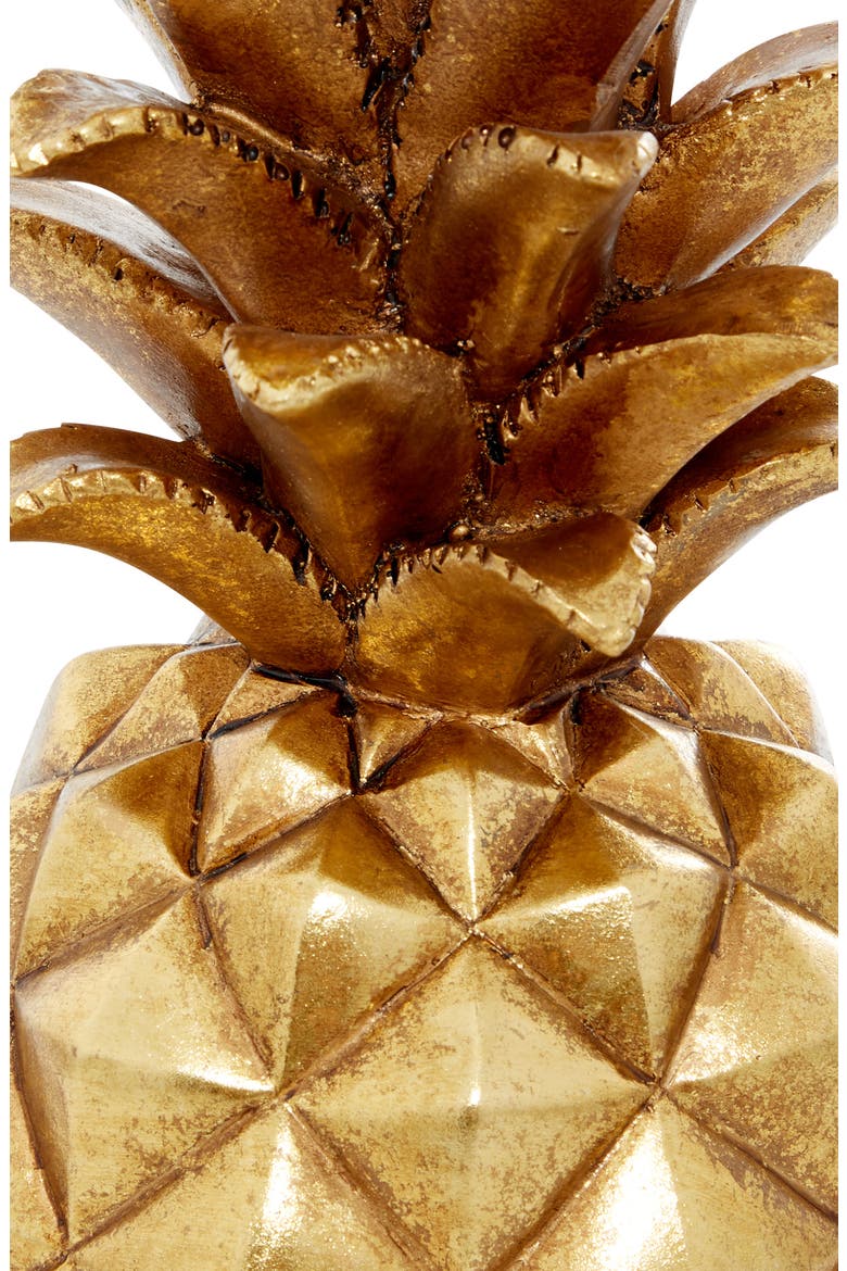 Goldtone Polystone Pineapple Fruit Sculpture, Alternate, color, GOLD