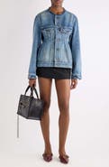 Balenciaga Distressed Organic Cotton Japanese Denim Hourglass Jacket