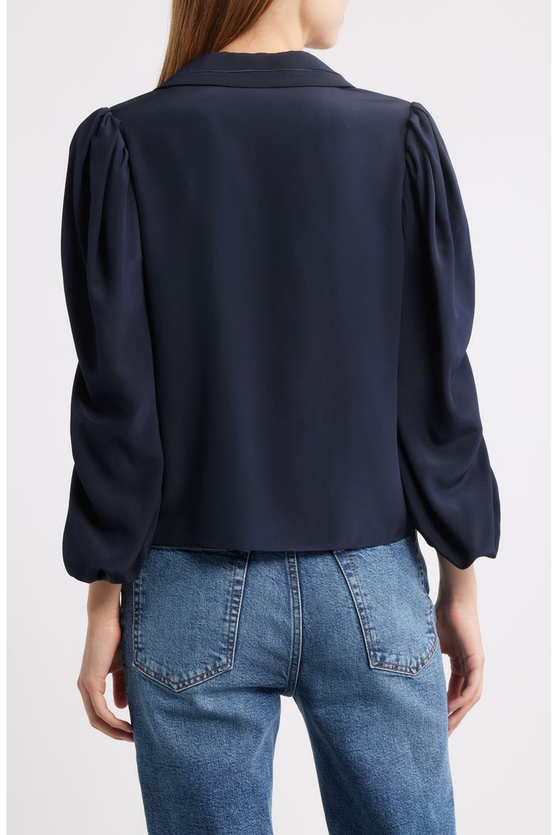 The Long Sleeve Silk Sailor Shirt, Alternate, color, NAVY