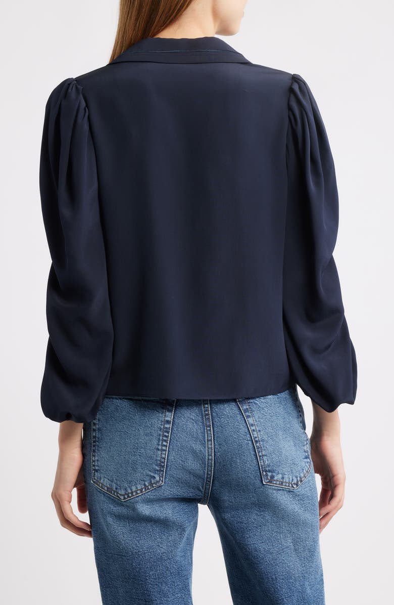 FRAME The Long Sleeve Silk Sailor Shirt, Alternate, color, Navy