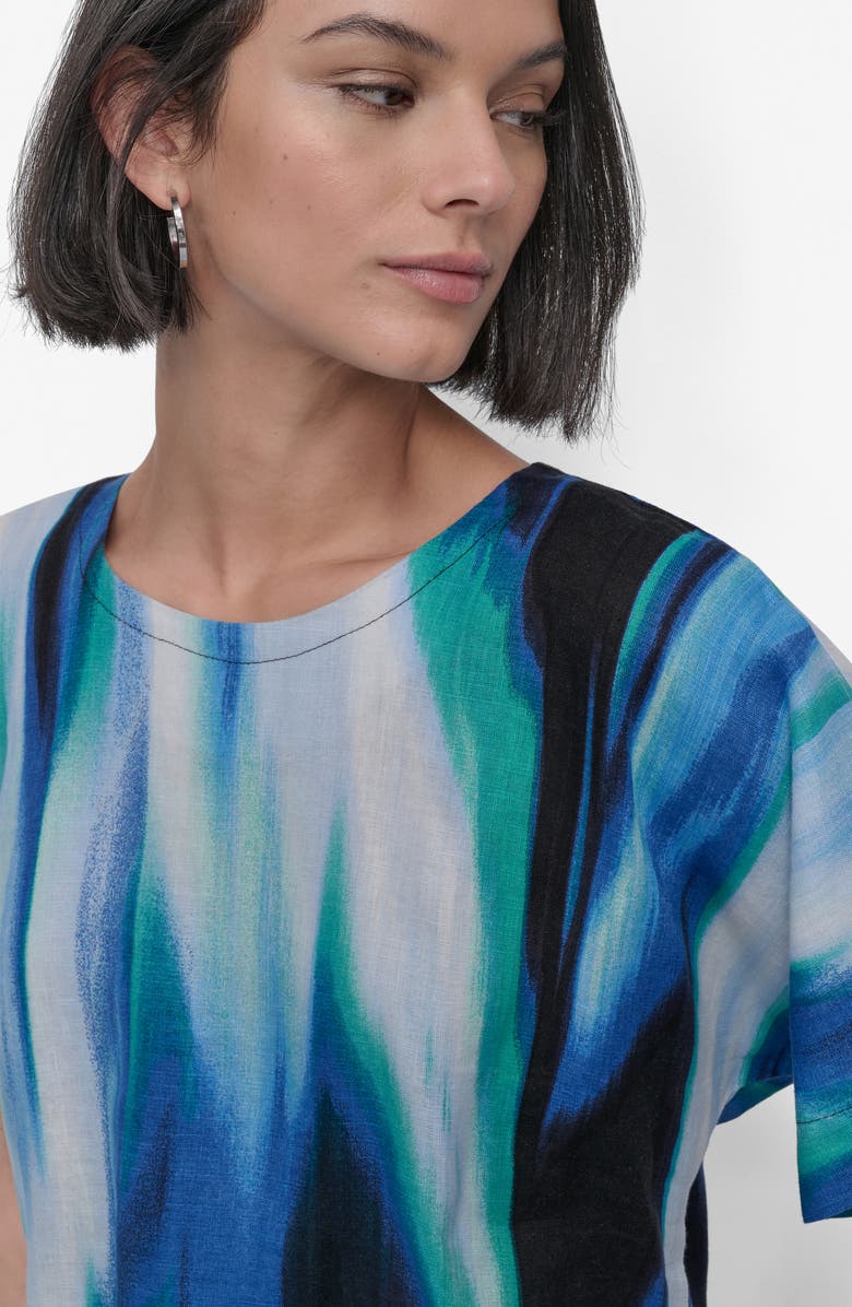 DKNY Abstract Print Linen Top, Alternate, color, 