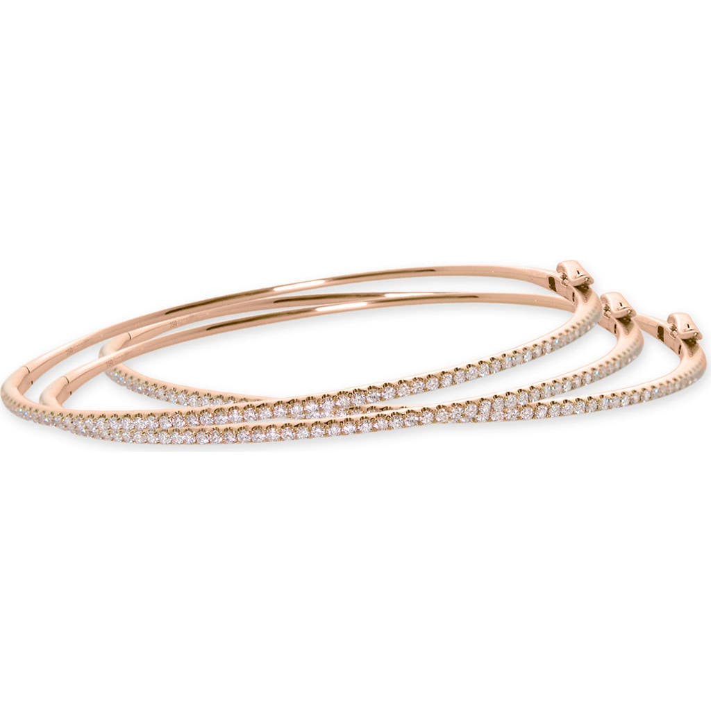 Bony Levy Skinny Stackable Diamond Bangle In 18k Rose Gold