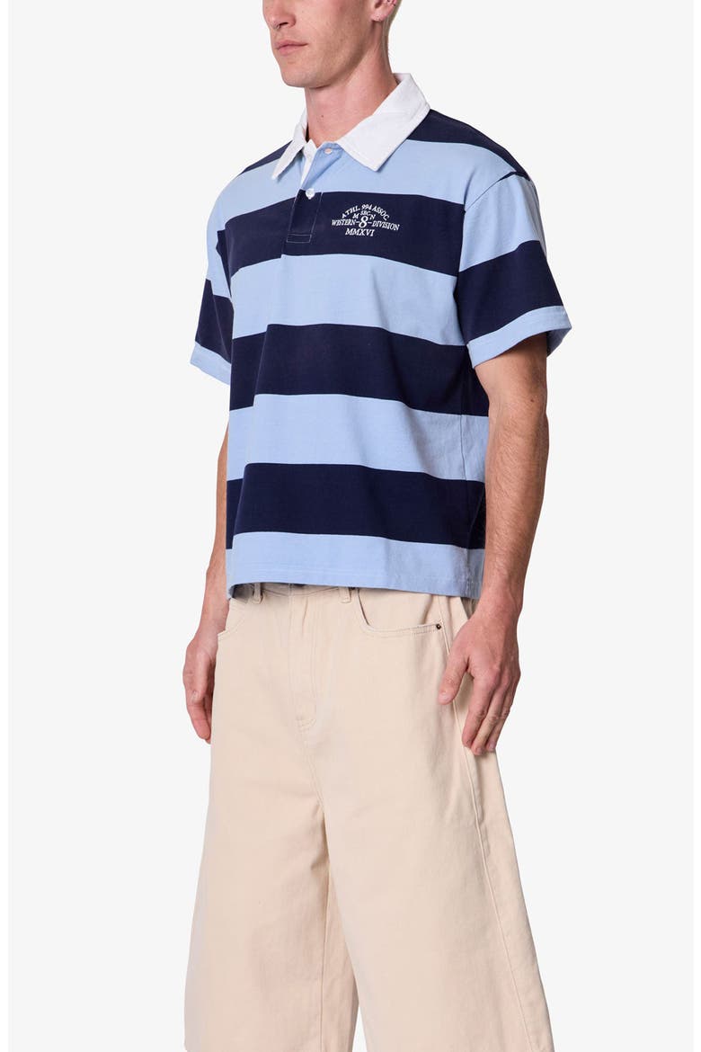 Big Stripe Short Sleeve Rugby Shirt, Alternate, color, BLUE