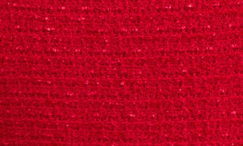 Ming Wang Tonal Eyelash Tweed Midi Pencil Skirt In Red