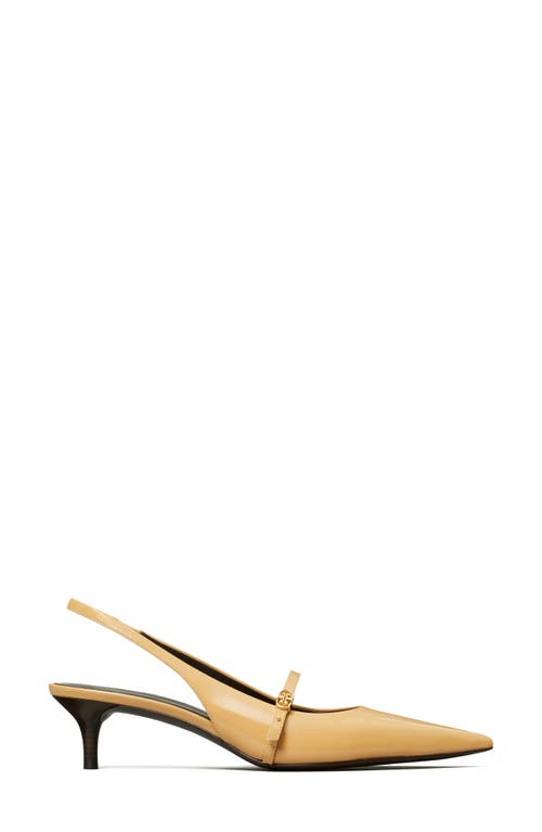 Tory Burch Double T Buckle Slingback Mary Jane Kitten Heel Pump In Yellow