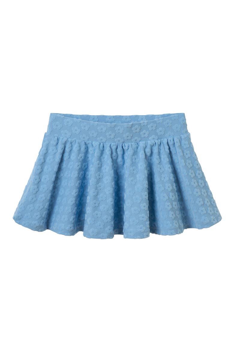 Kids' Floral Jacquard Terry Two-Piece Swimsuit & Cover-Up Skirt Set, Alternate, color, BLUE TERRY