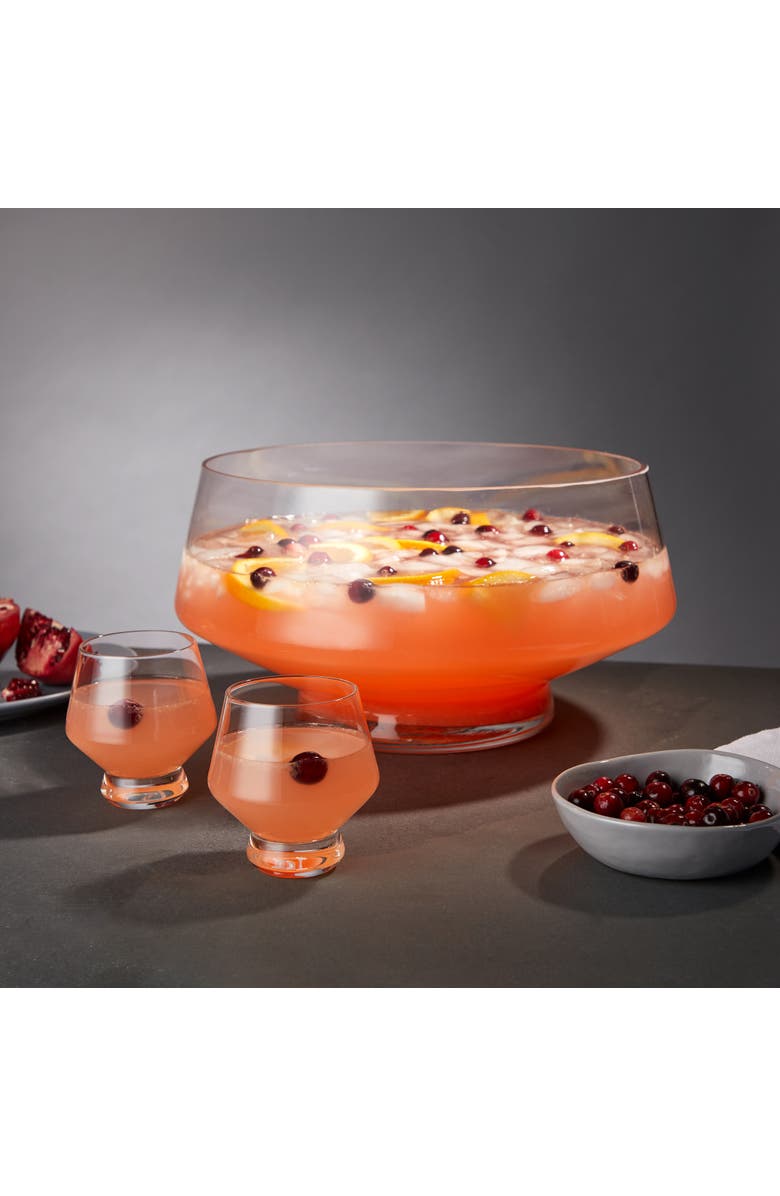 Viski Raye Footed Heavy Base Punch Bowl, Alternate, color, Clear