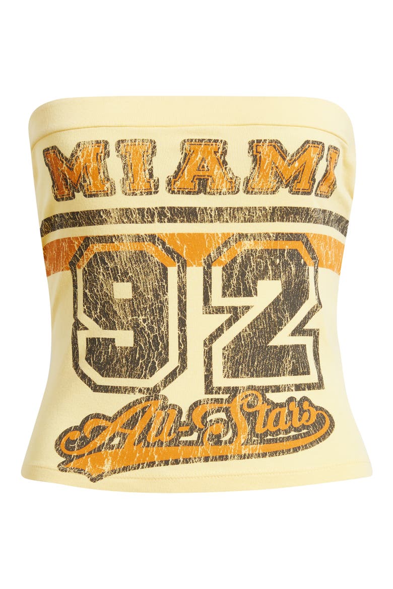 Miami Strapless Bandeau Crop Top, Alternate, color, YELLOW