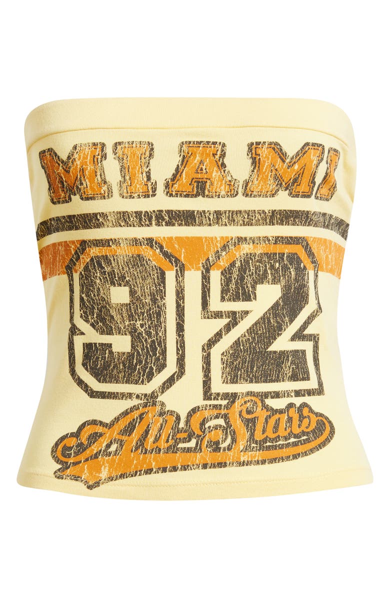 BDG Urban Outfitters Miami Strapless Bandeau Crop Top, Alternate, color, Yellow