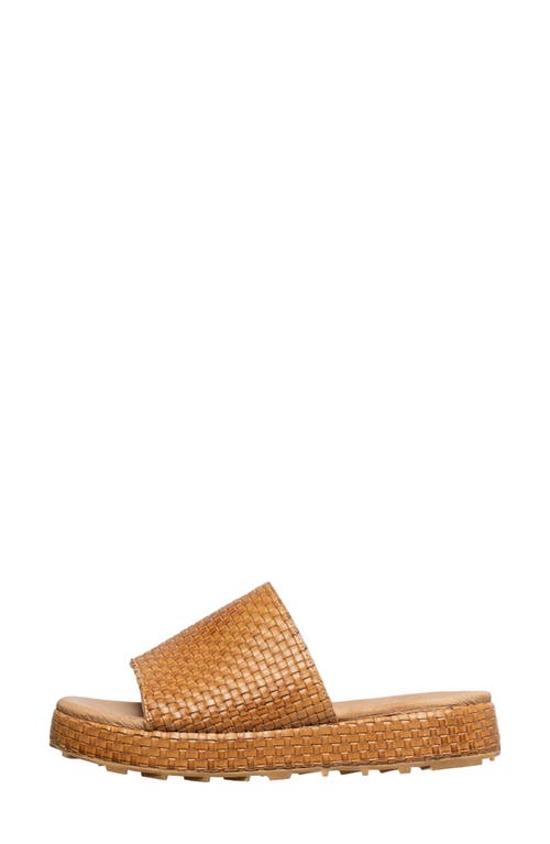 Antelope Brea Woven Leather Slide Sandal In Taupe