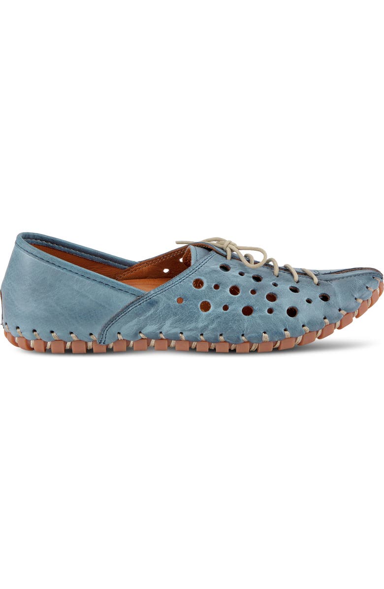 Spring Step Moonwalk Perforated Leather Shoe, Alternate, color, Blue