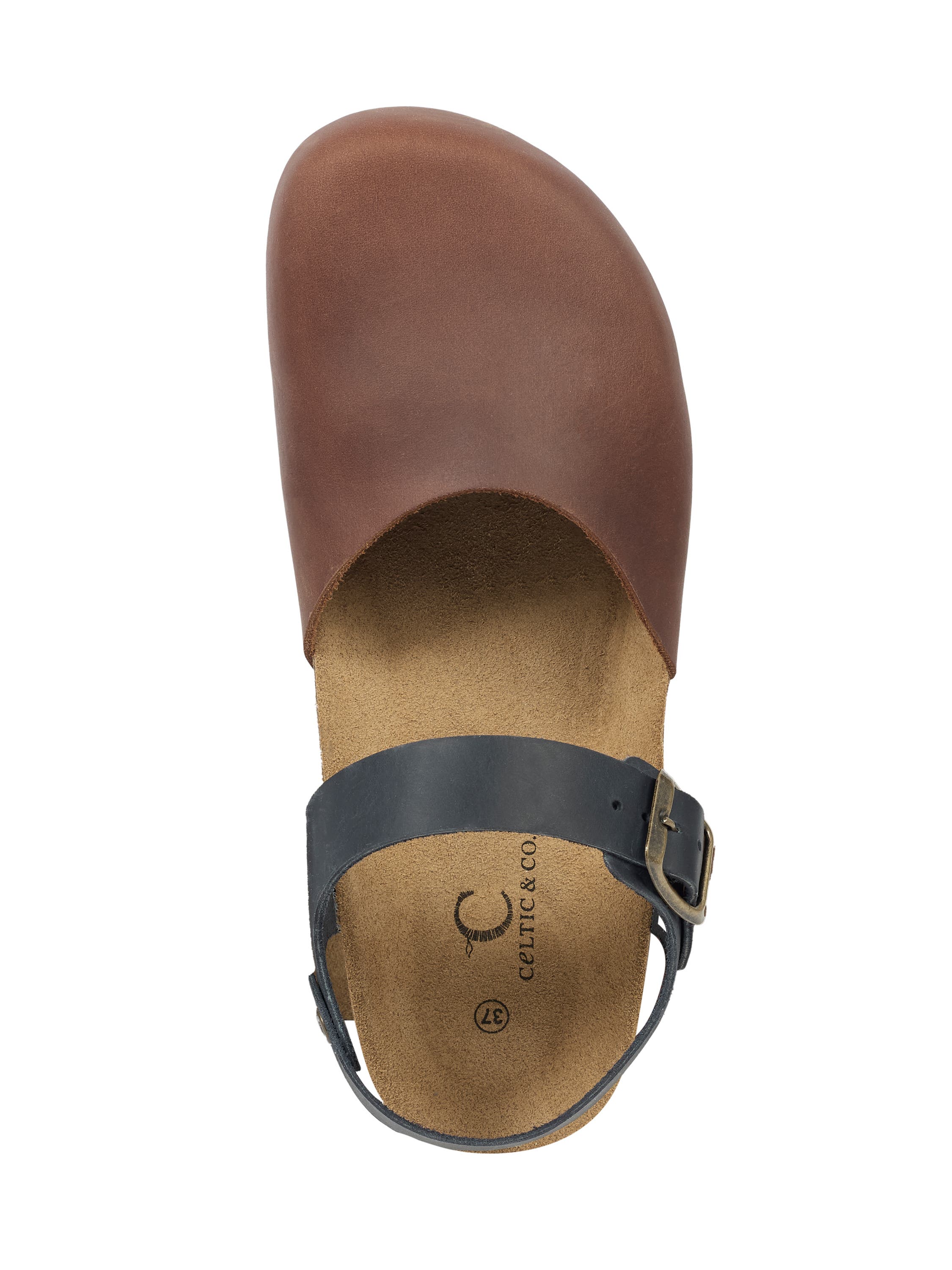 Celtic & Co. Closed Toe Sandal, Alternate, color, Cognac / Navy