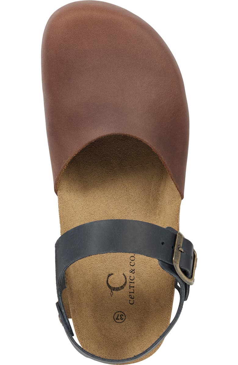 Celtic & Co. Closed Toe Sandal, Alternate, color, Cognac / Navy