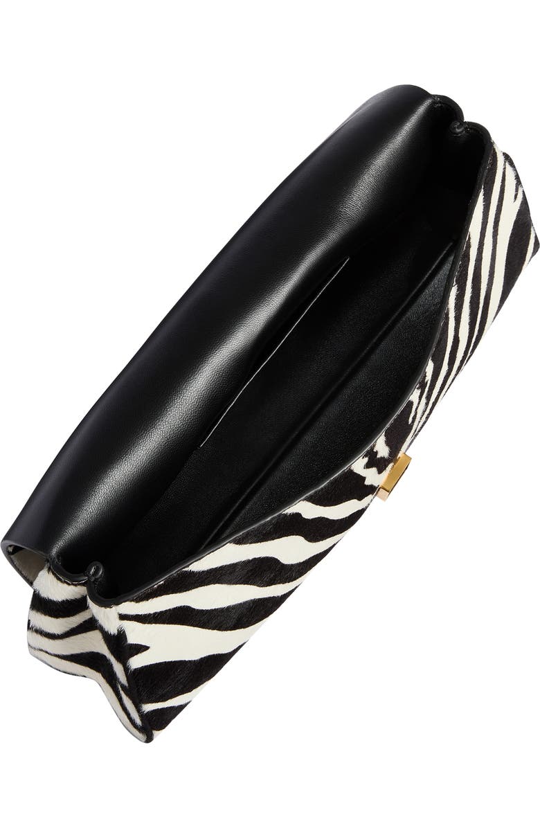 Khaite Audrey Genuine Calf Hair Clutch, Alternate, color, Black / White 294