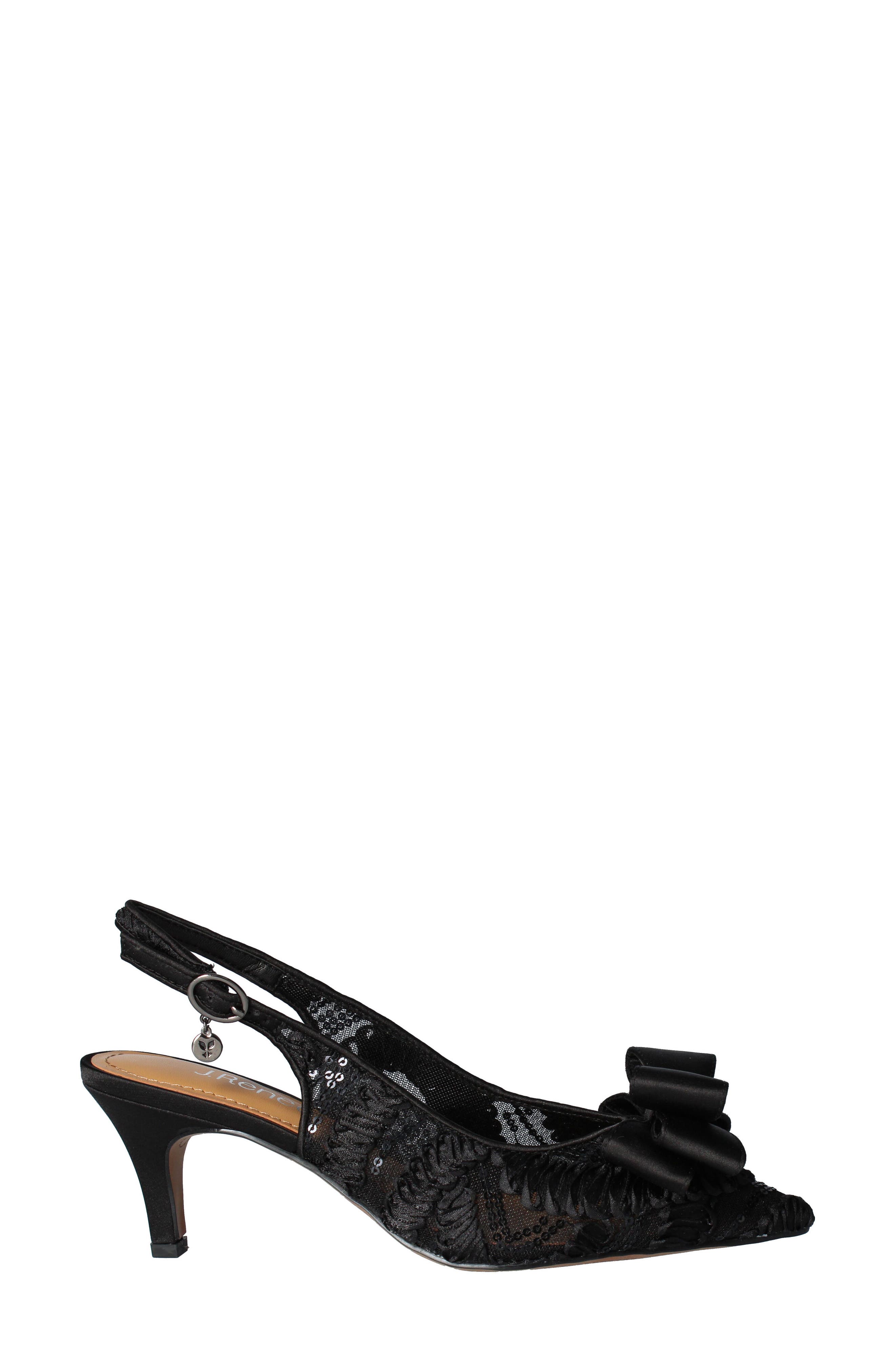J.Renée Yazmine Pointed Toe Slingback Pump, Alternate, color, BLACK