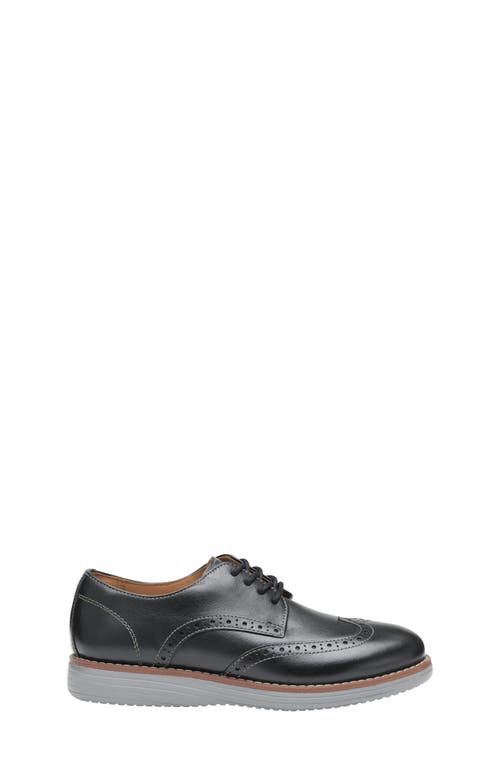 Johnston & Murphy Kids' Upton Wingtip Derby In Black Full Grain