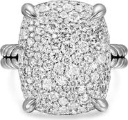 David Yurman Chatelaine® Elongated Ring, Sterling Silver with Diamonds, 19mm