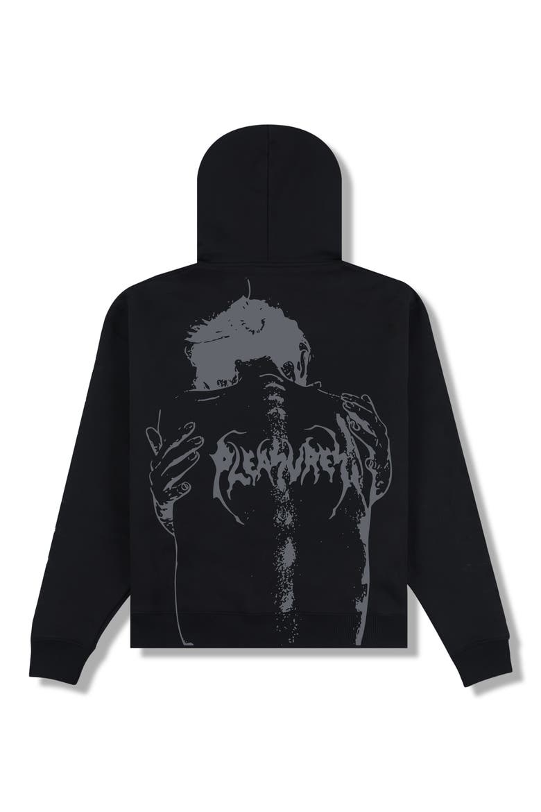 Spine Zip Hoodie, Alternate, color, BLACK