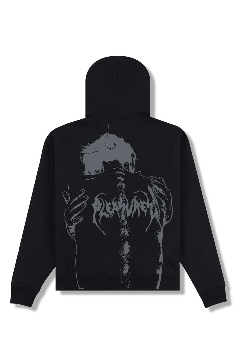 PLEASURES Spine Zip Hoodie, Alternate, color, Black