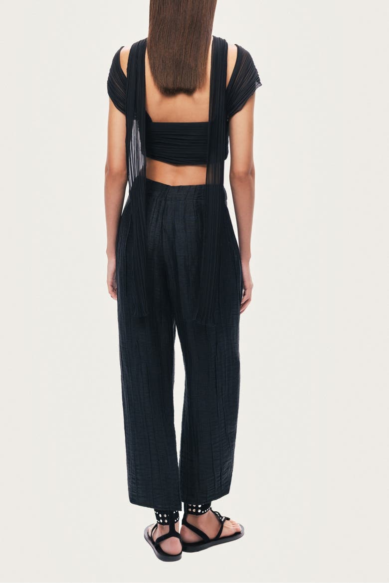 Strapless Draped Bustier Top, Alternate, color, Black