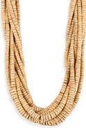 Kenneth Jay Lane Wood Beaded Multistrand Necklace