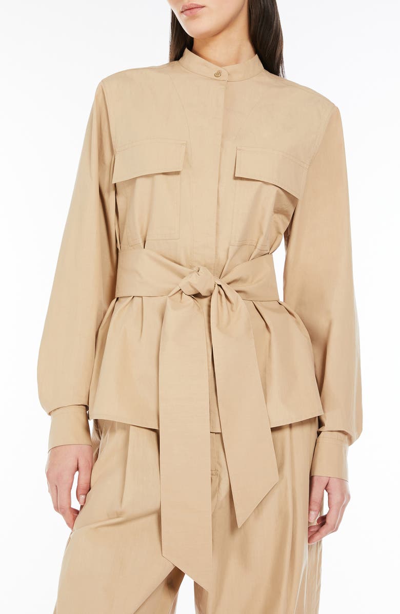 Weekend Max Mara Belted Cotton Jacket, Main, color, 
