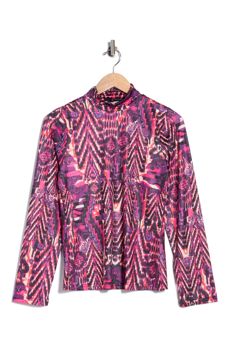 Lee Mock Neck Jersey Top, Alternate, color, ABSTRACT PRINT